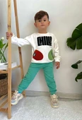 ERKEK ÇOCUK BİSİKLET YAKA PAMUK EŞOFMAN TAKIMI - 1