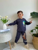 ERKEK ÇOCUK BİSİKLET YAKA PAMUK EŞOFMAN TAKIMI - 4