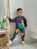 ERKEK ÇOCUK LİON MODELLİ BİSİKLET YAKA PAMUK EŞOFMAN TAKIMI - 2
