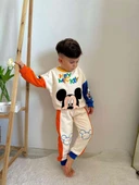 ERKEK ÇOCUK MİCKEY MODELLİ BİSİKLET YAKA PAMUK EŞOFMAN TAKIMI - 3