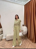 PTKMKS002 Üstü Kısa Fermuarlı Pantolonlu Takım Yeşil - 2