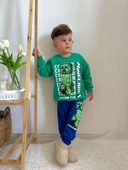 ERKEK ÇOCUK MINECRAFT MODELLİ BİSİKLET YAKA PAMUK EŞOFMAN TAKIMI - 1