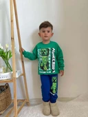 ERKEK ÇOCUK MINECRAFT MODELLİ BİSİKLET YAKA PAMUK EŞOFMAN TAKIMI - 2