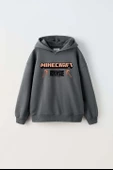 ERKEK ÇOCUK MINECRAFT MODELLİ KOL MANŞETLİ PAMUK KAPŞONLU SWEAT - 3