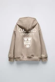 ERKEK ÇOCUK OXFORD MODELLİ KOL MANŞETLİ PAMUK KAPŞONLU SWEAT - 8