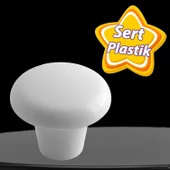 Sert Plastik Mantar Düğme Kulp Beyaz Dolap Mobilya Mutfak Dolabı Çekmece Kapak Kulpu Kulbu - 1