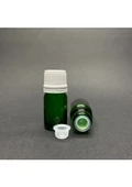 Labshop41 Yeşil  Cam Şişe 5 ml  , 5 cc Beyaz Kilitli Kapaklı Cam Şişe  ,  Saydam Cam Şişe x 10 Adet - 1
