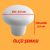 8 Adet Sert Plastik Mantar Düğme Kulp Beyaz Dolap Mobilya Mutfak Dolabı Çekmece Kapak Kulpu Kulbu thumbnail 4