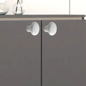 15 Adet Sert Plastik Mantar Düğme Kulp Beyaz Dolap Mobilya Mutfak Dolabı Çekmece Kapak Kulpu Kulbu - 5