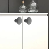 Sert Plastik Mantar Düğme Kulp Gri Dolap Mobilya Mutfak Dolabı Çekmece Kapak Kulpu Kulbu thumbnail 5