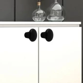 8 Adet Sert Plastik Mantar Düğme Kulp Siyah Dolap Mobilya Mutfak Dolabı Çekmece Kapak Kulpu Kulbu - 5