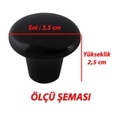 8 Adet Sert Plastik Mantar Düğme Kulp Siyah Dolap Mobilya Mutfak Dolabı Çekmece Kapak Kulpu Kulbu - 4