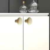 15 Adet Sert Plastik Mantar Düğme Kulp Krem Dolap Mobilya Mutfak Dolabı Çekmece Kapak Kulpu Kulbu - 5