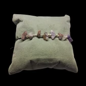 Doğal Taş Bileklik Ametist Taşı Bileklik Ayarlanabilir İpli Ametist Taşı Kristalize Kırık Taş Şifalı Bileklik - 1