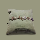 Doğal Taş Bileklik Ametist Taşı Bileklik Ayarlanabilir İpli Ametist Taşı Kristalize Kırık Taş Şifalı Bileklik - 3