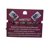 Doğal Taş Bileklik Ametist Taşı Bileklik Ayarlanabilir İpli Ametist Taşı Kristalize Kırık Taş Şifalı Bileklik - 5