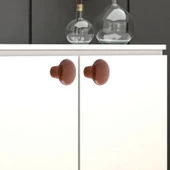 8 Adet Sert Plastik Mantar Düğme Kulp Ceviz Dolap Mobilya Mutfak Dolabı Çekmece Kapak Kulpu Kulbu - 5