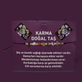 Doğal Taş Bileklik Karma Taş Bileklik Ayarlanabilir İpli Mixed Natural Stone Taş Kristalize Kırık Taş Şifalı Bileklik - 5