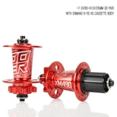 Koozer XM490 Bisiklet Göbek Seti Ön Arka 32 Delik 6 Vida Kırmızı Renk thumbnail 1