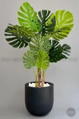 BİÇİÇEK   Yapay Monstera Ağacı 170 cm lux dış mekan saksıda thumbnail 8