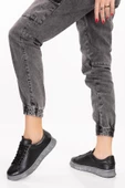 Artı-Artı031-2239 Hakiki Deri Kadın Günlük Siyah Sneaker Ayakkabı - 1