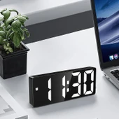 HyMark LED Ekran USB Güç Dijital Aynalı Masa Saati Sıcaklık Alarm Takvim - 1