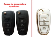 Focus 3 Mondeo Transit Courier Uyumlu Silikon Nano Anahtar Kumanda Kılıfı Oto Anahtarlık Beyaz thumbnail 5