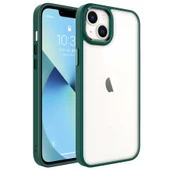 iPhone 14 Kılıf Renkli Silikon Kenarlı Krom Kapak thumbnail 1