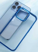 iPhone 13 Pro Kılıf Renkli Silikon Kenarlı Krom Kapak - 6