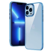 iPhone 12 Kılıf Renkli Silikon Kenarlı Krom Kapak - 7