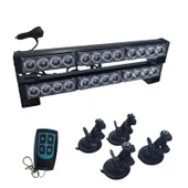 Space 21 fonksiyonlu çakar lamba kırmızı mavi 2li set vantuzlu kumandalı 12-36v  72W / LAPA210 - 1