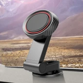 Space Karbon desenli torpido üstü mıknatıslı telefon tutacağı / SYTE176 - 1