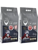 Vancat Aktif Karbonlu Süper Topaklaşan Bentonit Kedi Kumu 2 x 10 L - 1