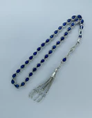 Gümüş Kaplama Mine Işleme Tesbih,Metal Zülfikar Model Püsküllü Tespih. - 1