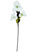 Nettenevime Yapay Çiçek Süt Beyaz Manolya Islak Doku 3 Kafalı Uzun Dal Çiçek Flowers 95cm - 2