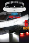 Pro USB Şarjlı Kafa Lambası 2000 Lümen 38 LED Geniş Açı Kamp Lambası Avcı Balıkçı Kafa Feneri 5401 - 5