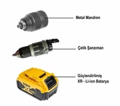 88vf (Çelik Gövdeli) Darbeli Şarjlı Vidalama Matkap Seti EEA102 - 5