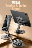 Yüksek Kalite Metal Katlanabilir 360 Dönen Ayarlı Telefon Tutucu Masaüstü Telefon Tablet Standı S013 - 1