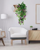 Nettenevime Yapay Çiçek Saksıda Mor Begonvil Çiçeği 9 Dallı 100cm Sarkan Çiçek thumbnail 5