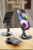 Kaliteli Katlanabilir 360 Dönen Ayarlı Telefon Tutucu Masaüstü Telefon Tablet Standı S014 - 1