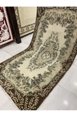 El Dokuma Isparta Halısı 120x210 Yeşil Kahve Eskitme  Yün - 6