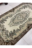 El Dokuma Isparta Halısı 120x210 Yeşil Kahve Eskitme  Yün - 2