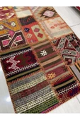 El Dokuma Patchwork 80x120 Küçük Ölçü %100 Yün Halı ! thumbnail 3