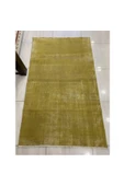 El Dokuma Eskitme 116x197 Düz Yeşil Renk %100 Yün Vintage Halı - 1