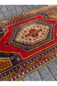 EL DOKUMA ORTAKÖY HALISI 65X120 YASTIK KÖK BOYA YÜN KÜÇÜK HALI - 2