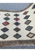 El Dokuma 66x107 Baklava Dilimli Dekoratif Pamuk Yün Kilim ! - 6