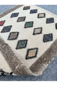 El Dokuma 66x107 Baklava Dilimli Dekoratif Pamuk Yün Kilim ! - 2