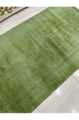 El Dokuma Düz Yeşil Eskitme Halı 120x223 Fıstık Yeşili Yün Halı - 5