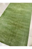 El Dokuma Düz Yeşil Eskitme Halı 120x223 Fıstık Yeşili Yün Halı - 4