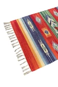 El Dokuması Dekoratif Kilim 60x95 Gökkuşağı Rengi %100 Yün Kilim thumbnail 4